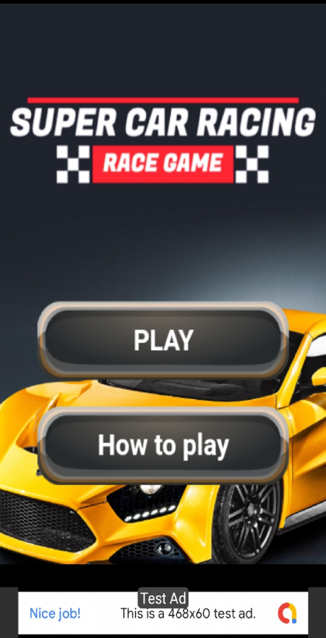 Super Car Racing Android Studio Game with AdMob Ads